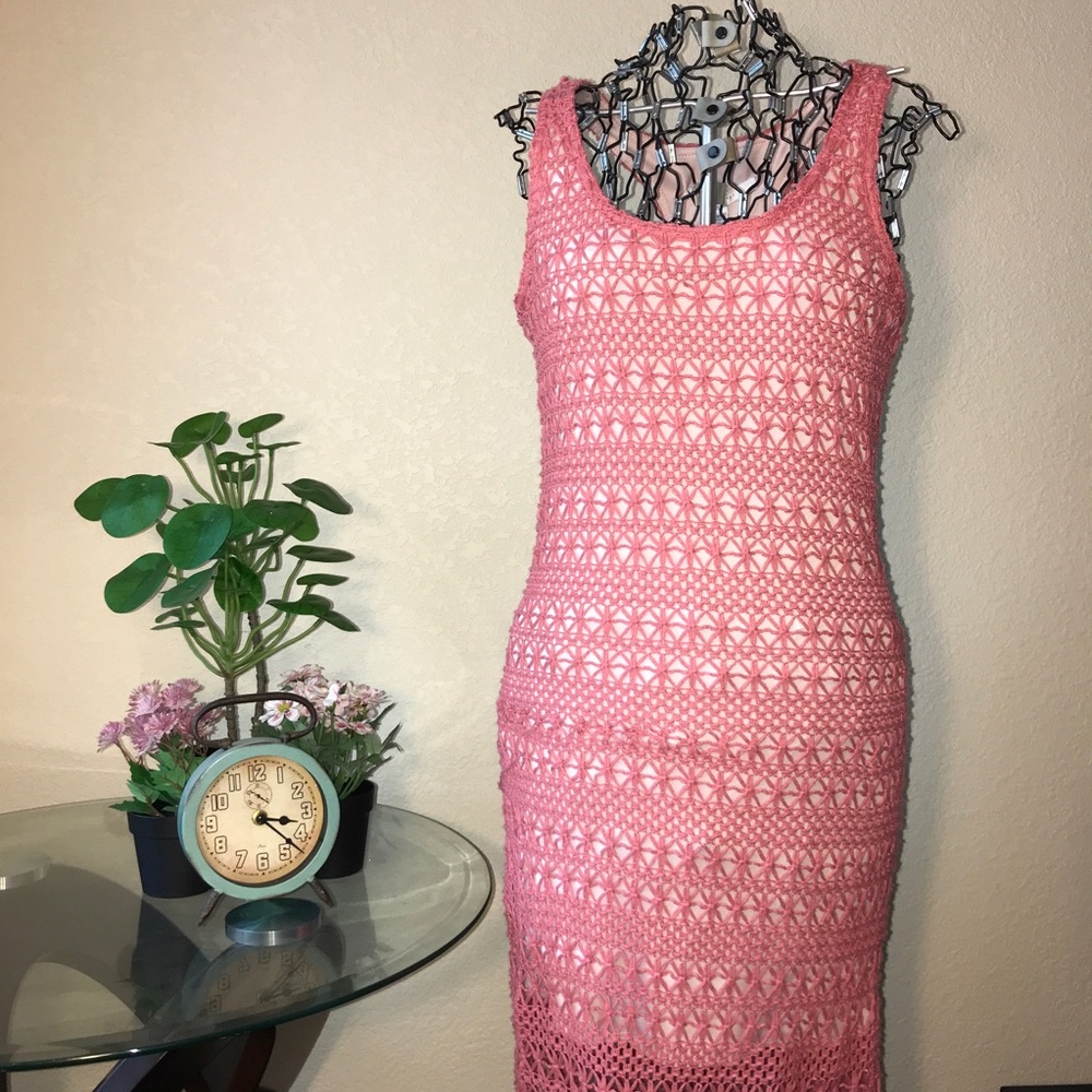Pink Crochet Dress